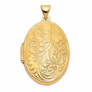 14k Scroll Oval Locket